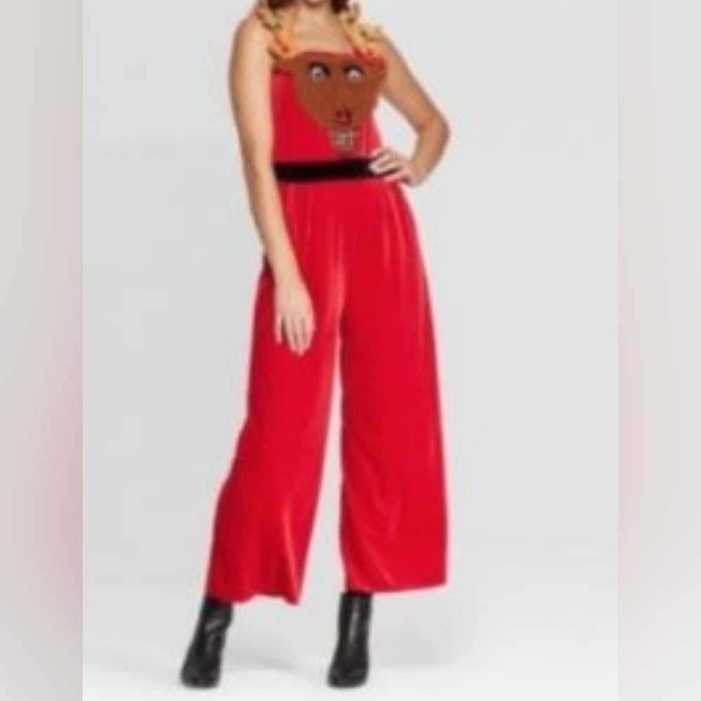 Born Famous Reindeer jumpsuit multicolor Christmas size S